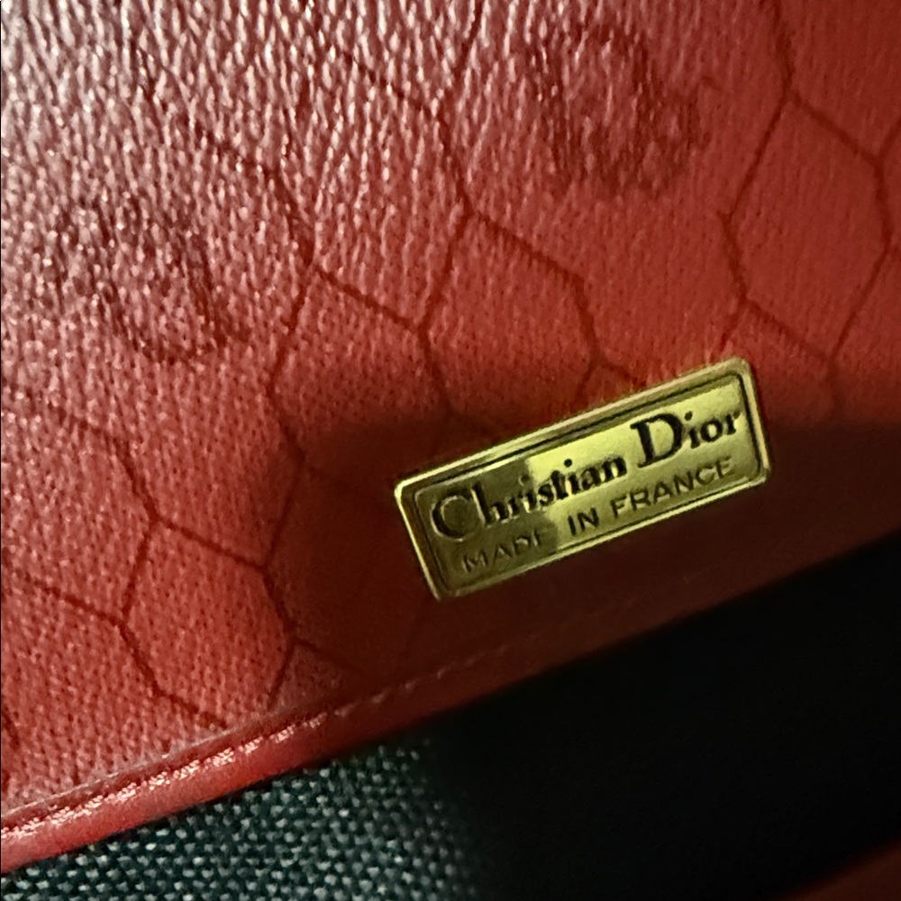 Dior Red Clutch with Gold Chain - Picture 5 of 16